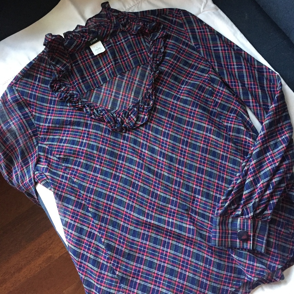 J. Crew Plaid Blouse Size 4